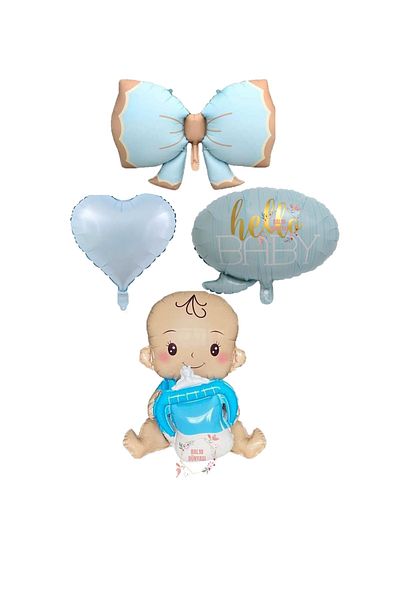 BAL10 DÜNYASI Bal10 Blue Baby Boy Hospital Room Decoration Balloon Set
