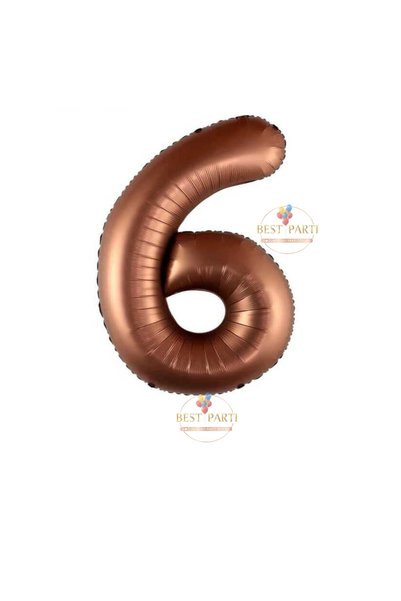 BEST PARTİ DOĞUM GÜNÜ PARTİ SÜSLERİ Best 6 Yaş Kahverengi Rakam Folyo Balon