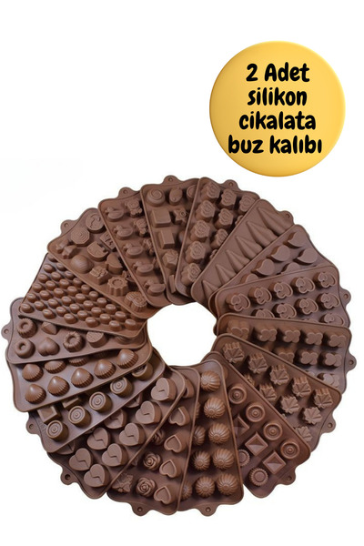 BRE HOME 2 adet silikon cikolata buz jelibon kalıbı