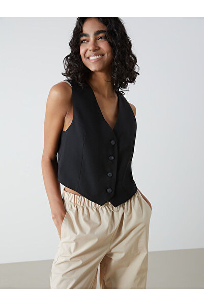 LC Waikiki Γυναικείο κλασικό γιλέκο με λαιμόκοψη σε σχήμα V Özmarka New Season
