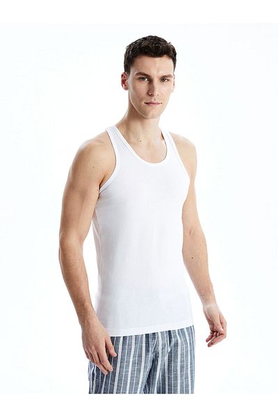 LC Waikiki U-Neck Combed Cotton Men's Undershirt, 2-pack