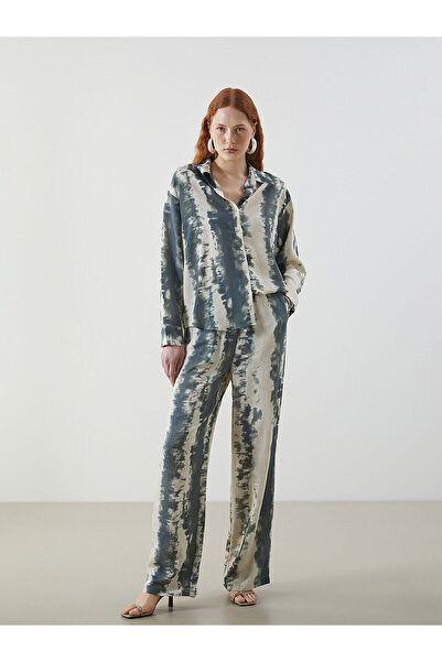 LC Waikiki Peak Yeni Sezon Beli Lastikli Batik Desenli Kadın Pantolon