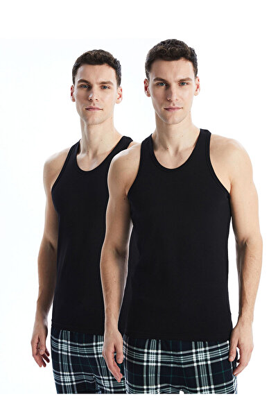 LC Waikiki Black U-Neck Combed Cotton Men's Undershirt 2-Pack from Güli̇s Gi̇...