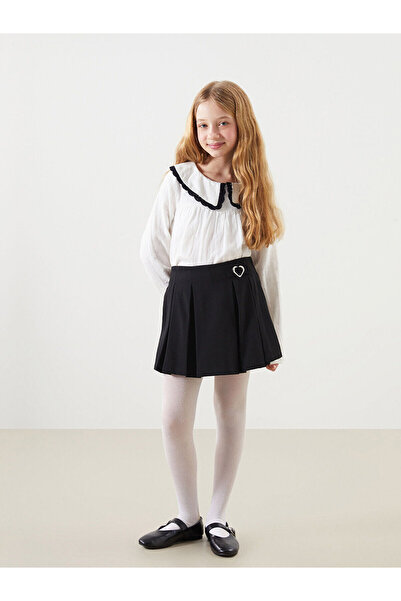 LC Waikiki LCW Детска черна къса пола с ластик на талията за момичета