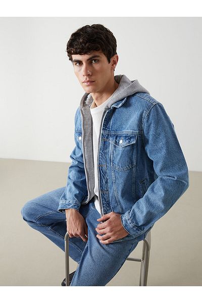 LC Waikiki Jachetă de jeans pentru bărbați cu ajustare standard