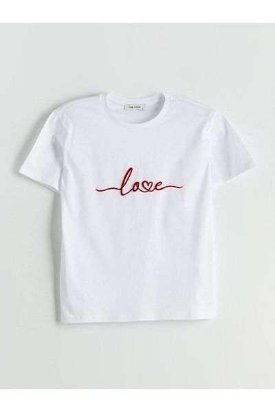 LC Waikiki Tricou pentru damă, cu gât crew brodat