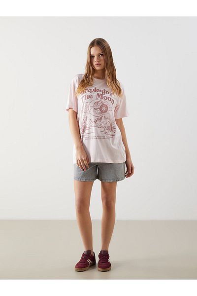 LC Waikiki Tricou de damă cu imprimeu cu gât crew