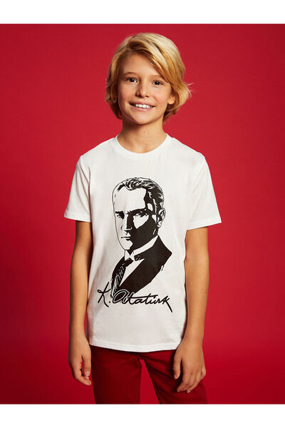 LC Waikiki Αγόρι μπλουζάκι με στάμπα LCW Kids Crew Neck Ataturk