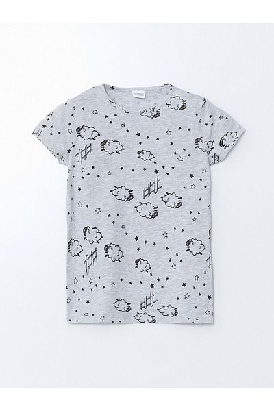 LC Waikiki Set de pijamale pentru fete cu gât crew cu pantaloni scurți