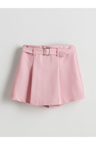 LC Waikiki Nevavm Girls' Pleated Skirt with Elastic Waist and Difference in C...