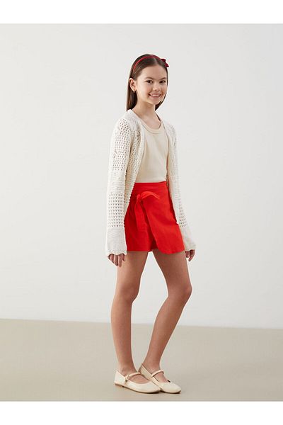 LC Waikiki Girl's Shorts Skirt with Elastic Waist