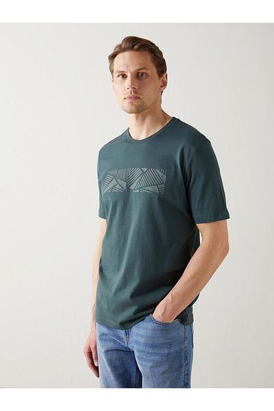 LC Waikiki Ανδρικό μπλουζάκι από χτενισμένο βαμβακερό κοντό μανίκι με λαιμόκοψη