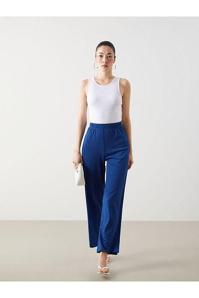 LC Waikiki Elastic Waist Textured Women's Trousers