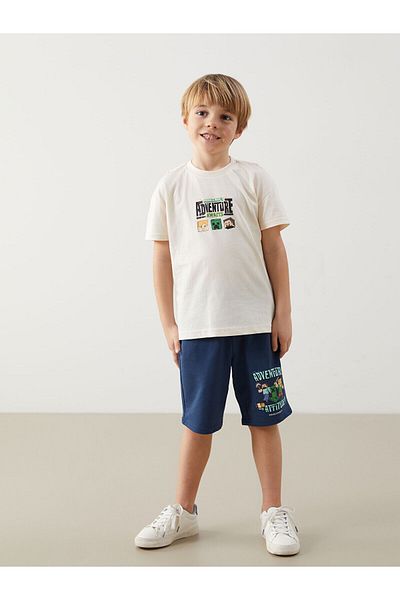 LC Waikiki Mnc Printed Boys' T-Shirt and Shorts 2 Pcs