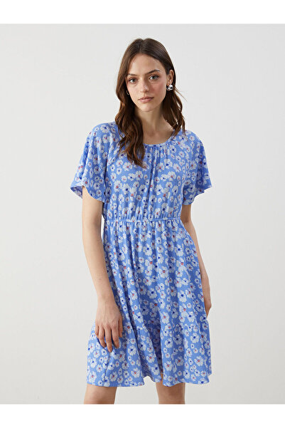 LC Waikiki Nevavm with a Difference of Opinion Lcw Comfort Blue Oval Neck Flo...