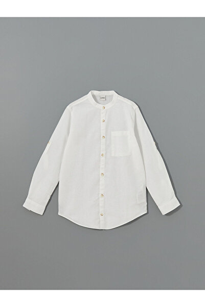 LC Waikiki Cămașă pentru băiat din amestec de in cu guler domnitor sezon nou ...