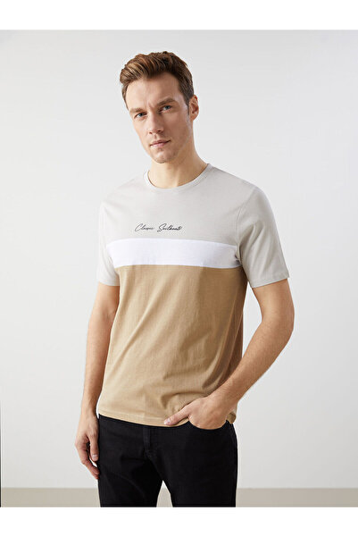 LC Waikiki Nevavm with Difference in Color Oval Collar Short Sleeve Color Blo...