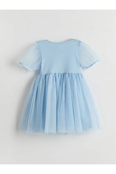 LC Waikiki LCW Kids Lila Elsa Basklı Kız Çocuk Penye Elbise