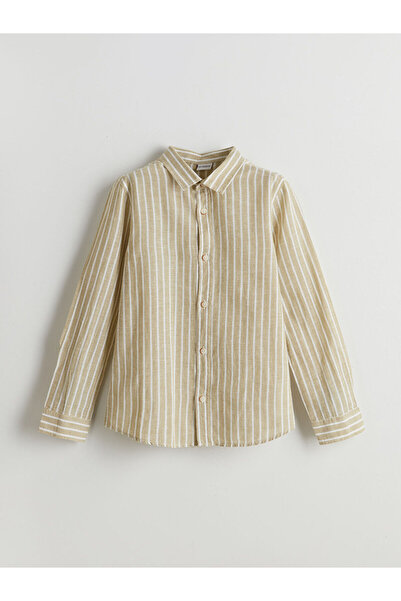 LC Waikiki Peak New Season Striped Linen Blend Boys' Shirt
