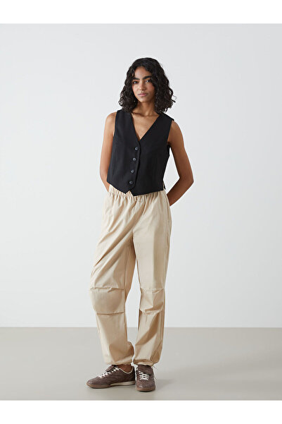 LC Waikiki Özmarka Νέα Σεζόν Γυναικεία Παντελόνια Αλεξίπτωτου με Ελαστική Μέσ...