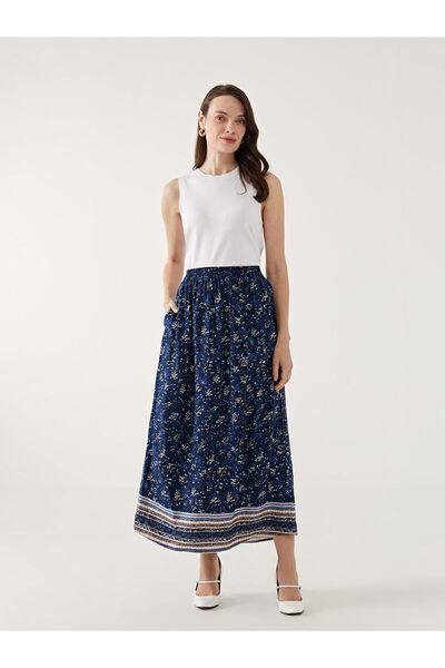 LC Waikiki Fusta de damă cu model și talie elastică Özmarka, sezon nou