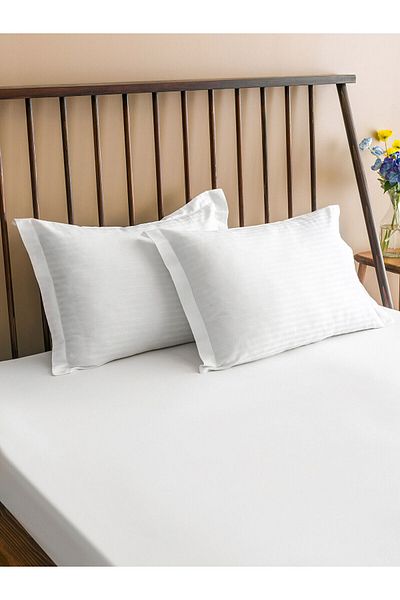 LC Waikiki Stripe Patterned Cotton Pillow Case 2 Pack