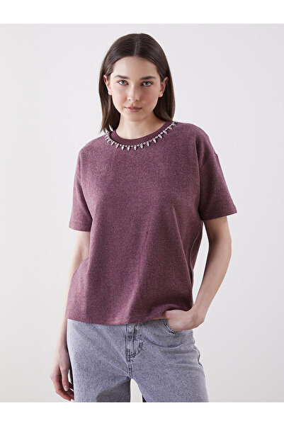 LC Waikiki Crew Neck Women's Knitwear Sweater with Stones