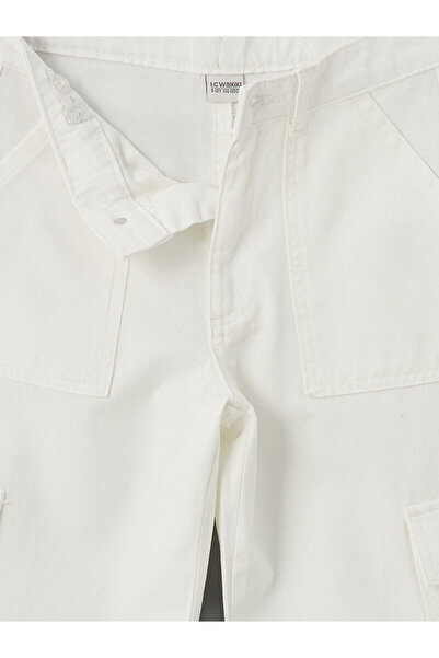 LC Waikiki Beli Ayarlanabilir Lastikli Kız Çocuk Kargo Pantolon