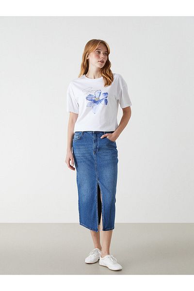 LC Waikiki Tricou de damă cu imprimeu cu gât crew