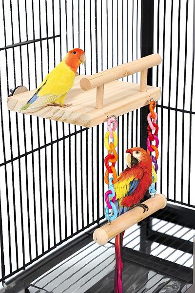 Alyones Wooden Hamster Climbing Platform - Cage Accessory with Ladder