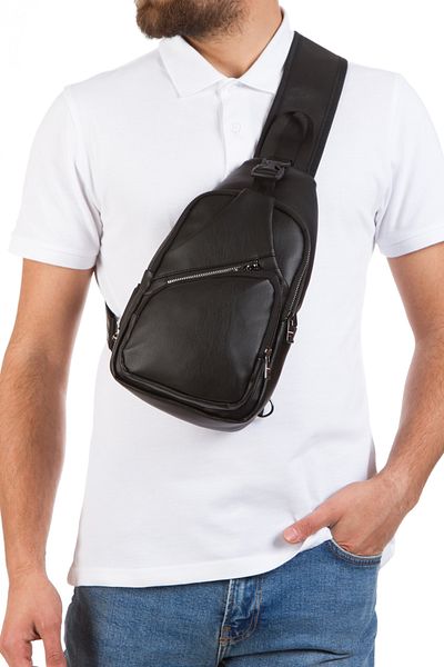 Newish Polo Unisex Washed Leather Cross Strap Shoulder Chest and Sports Daily Backpack Travel Bag with USB Headphone Outlet.