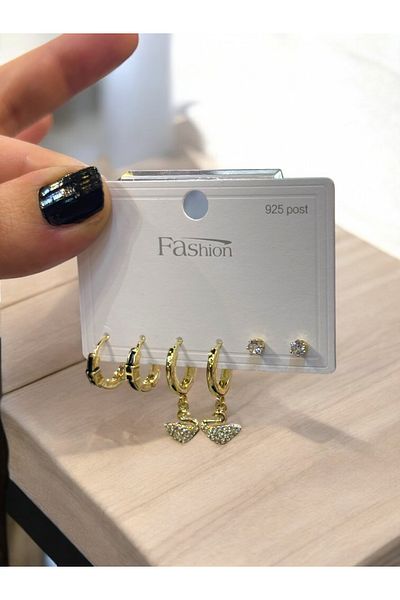Takayrum Steel 6-Piece Multiple Earrings