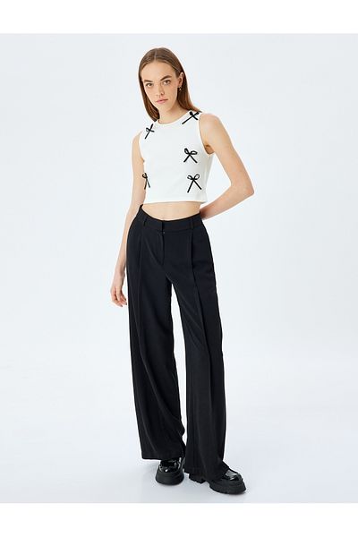 Koton New Season Bow Crew Neck Sleeveless Crop Top