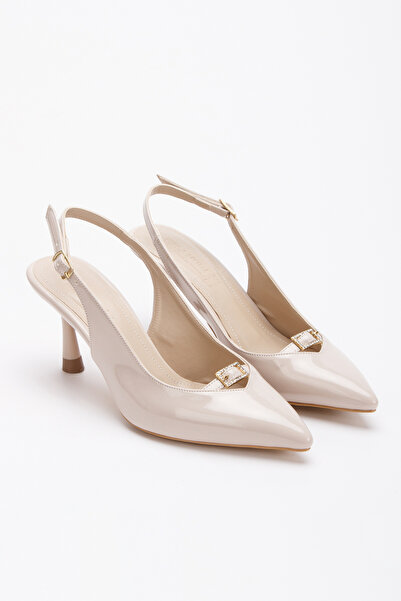 UYEGE Moon Series Stone Buckle Beige Άνετα Γυναικεία Παπούτσια με τακούνι