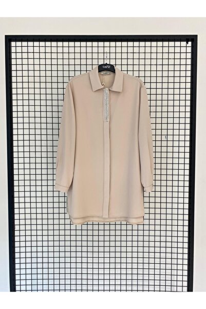 Armine TREND 2025 Yeni Sezon Yaka ve Yan Yırtmaçlarda Taş Şeritli Tunik 25DSB...