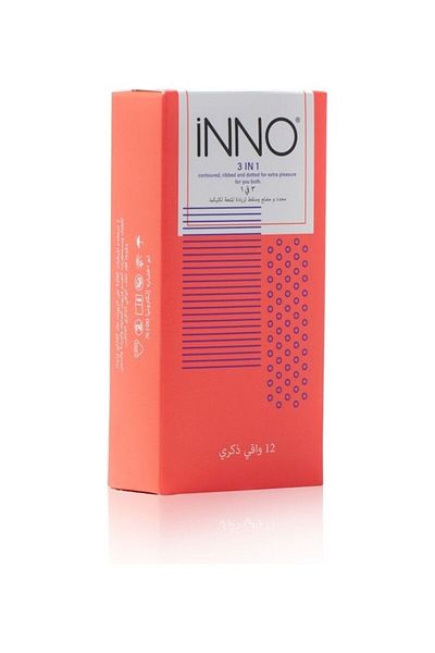 Inno 12-pack dotted and ribbed condoms
