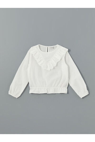 LC Waikiki Bluză pentru fete Özmarka, sezon nou, cu decolteu rotund și broder...