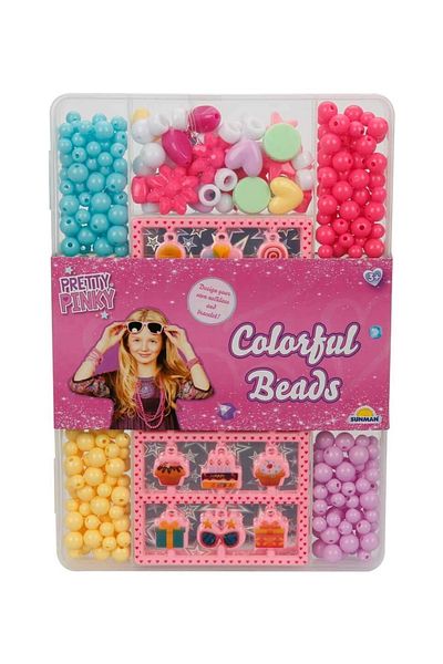 Sunman Pretty Pi̇nky Color Beads Hobby Jewelry Set 3+
