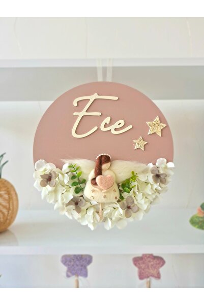 RENKLİ DİZAYN Bebek/çocuk odası kapı süsü,isme özel çiçek detaylı kapı süsü,perili kapı süsü