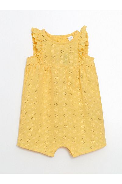 LC Waikiki Lcwk Embroidered Baby Girl Combed Cotton Jumpsuit