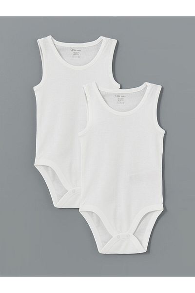 LC Waikiki Lcwk Crew Neck Basic Baby Boy Snap Body 2-Pack