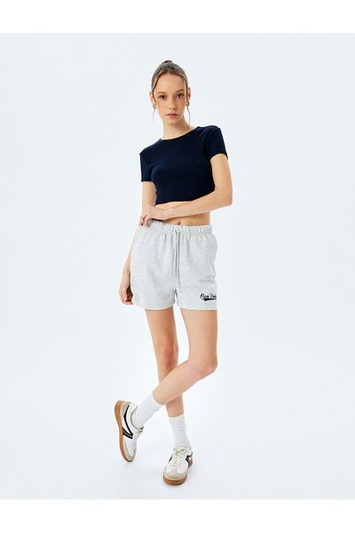 Koton New Season Waist Lace-Up Printed Mini Shorts