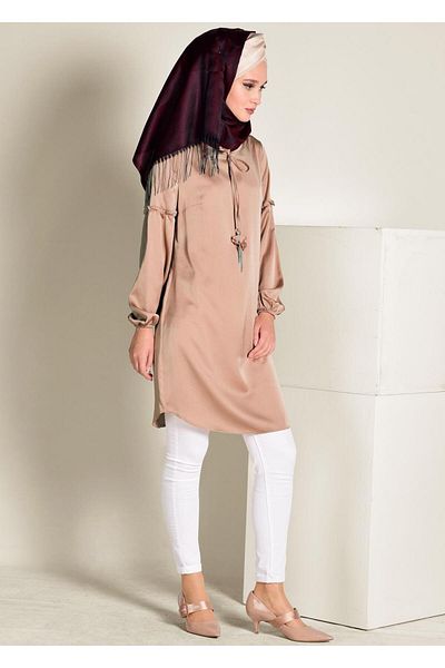 Alvina Satin Tunic with Elastic Cuffs 4334