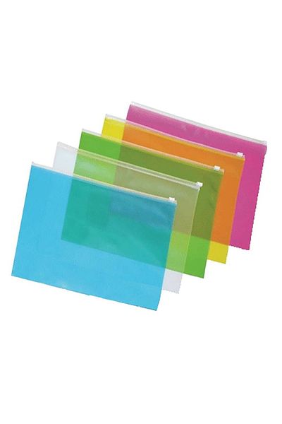 Südor Zipper File A4 Transparent Color Pack of 12