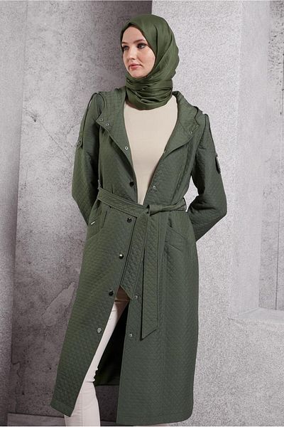 Alvina Birded Quilted Trench Coat 10916