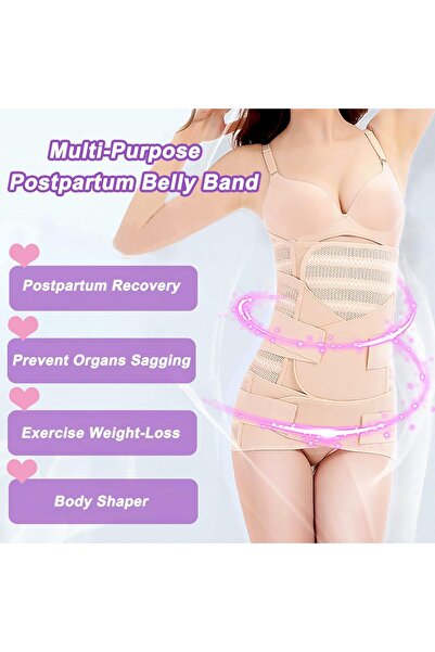 fulina 3 in 1 Postpartum Waist Trainer,Breathable Adjustable,for Body Shaper Waist Support Waist Support,L