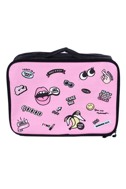 Generic Cartoon Printed Travel Storage Bag Pink One Size
