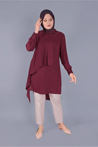 Alvina Flywheel Embroidery Detailed Tunic - 20054