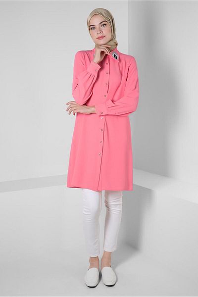 Alvina EMBROIDERY DETAIL BUTTON TUNIC 43792