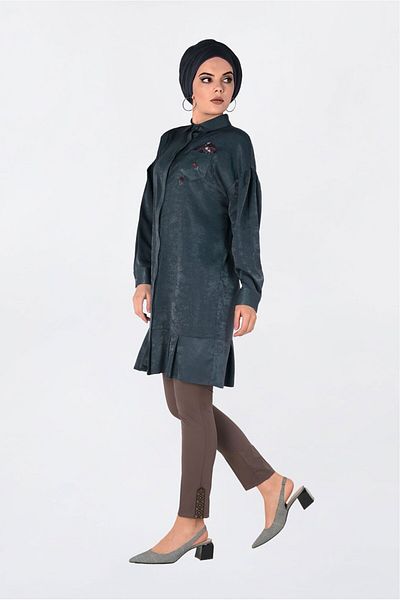 Alvina Tunic with Embroidery Detail and Ruffle Skirt 4721